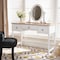 Baxton Studio Sylvie and Traditional White 3-Drawer Wood Vanity Table with Mirror 154-9038 - alternate 5